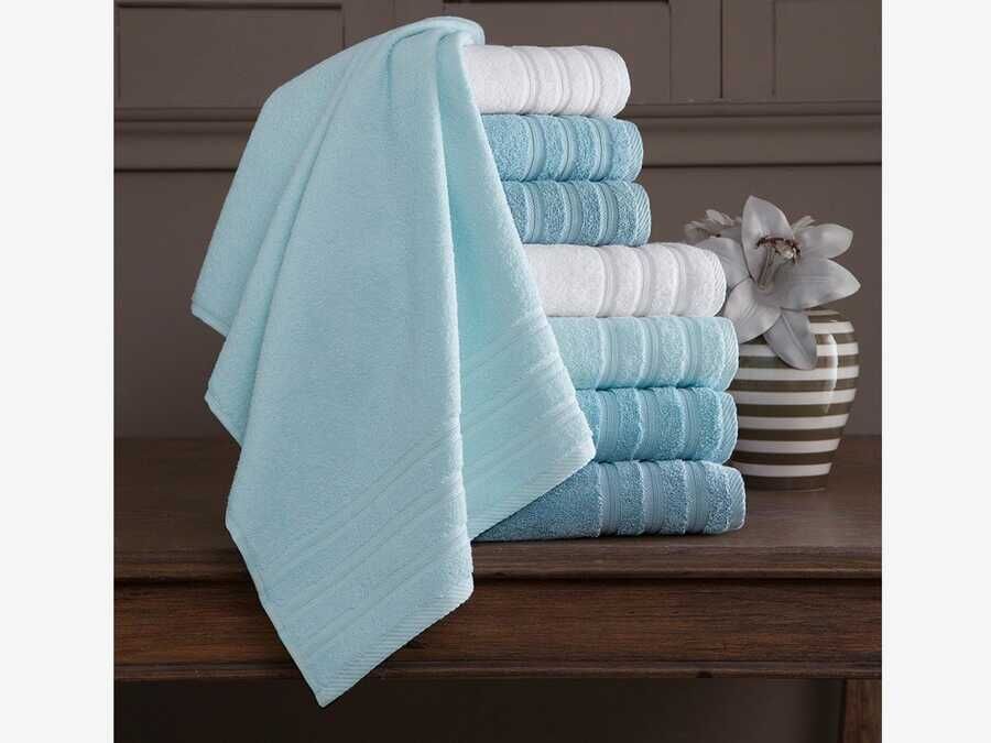  Rainbow 8-Piece Bath Towel Set Blue