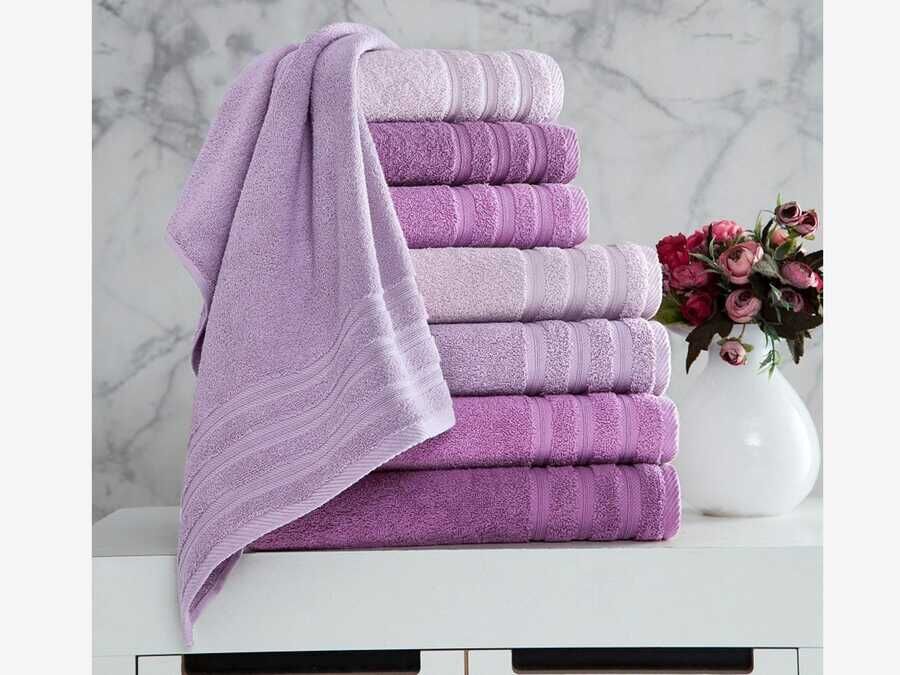  Rainbow 8-Piece Bath Towel Set Purple