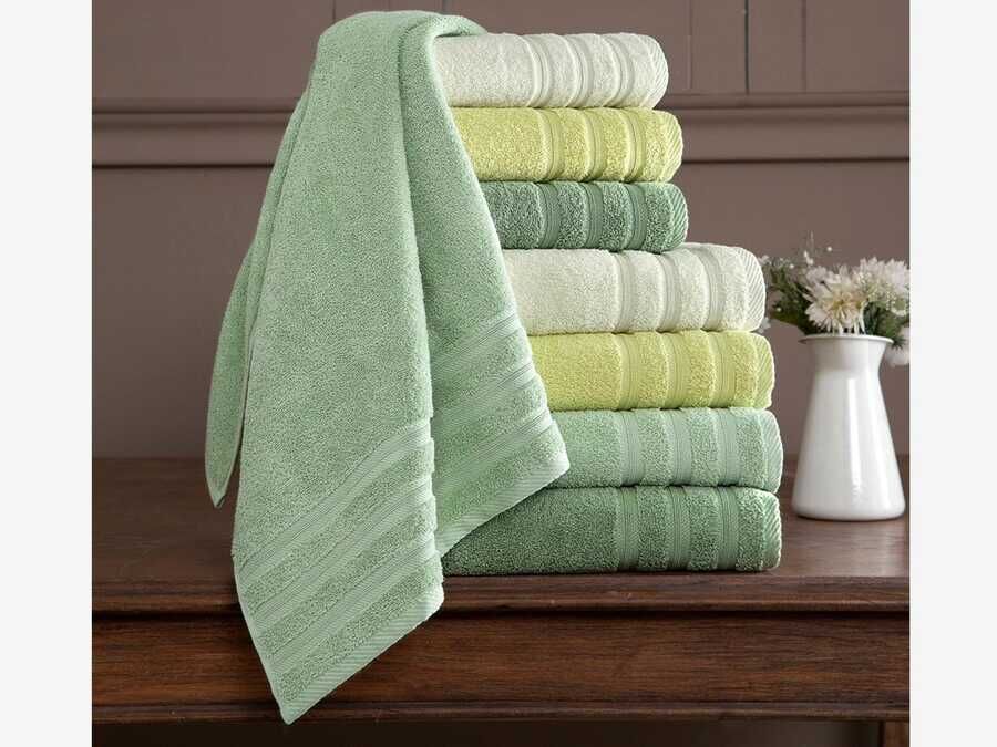  Rainbow 4-Piece Hand Face Towel Set Green