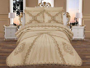 Çeyiz Diyarı - Raks French Guipure Bridal Set Cappucino Çeyiz Diyarı - Raks French Guipure Bridal Set Cappucino