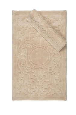 Çeyiz Diyarı - Resital Bath Mat Set 2 pcs, 60 x 100, 50 x 60, %100 Cotton Fabric Beige Çeyiz Diyarı - Resital Bath Mat Set 2 pcs, 60 x 100, 50 x 60, %100 Cotton Fabric Beige