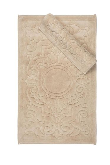 Resital Bath Mat Set 2 pcs, 60 x 100, 50 x 60, %100 Cotton Fabric Beige