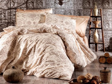 Çeyiz Diyarı - Rima Double Duvet Cover Set Brown Çeyiz Diyarı - Rima Double Duvet Cover Set Brown