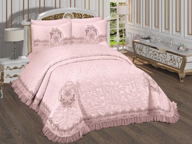 Çeyiz Diyarı - Roman French Guipure Blanket Set Powder Çeyiz Diyarı - Roman French Guipure Blanket Set Powder