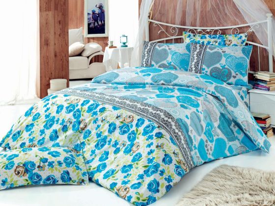 Dowry World Rose Day Double Duvet Cover Set Blue