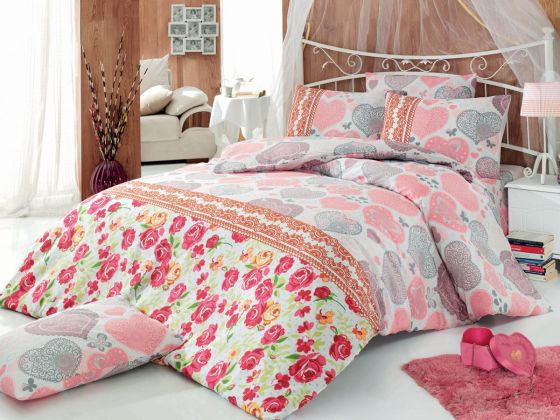 Dowry World Rose Day Double Duvet Cover Set Pink