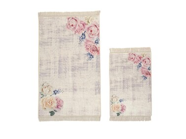 Rose Rectangle Bath Mat Set 2 Pcs - Thumbnail