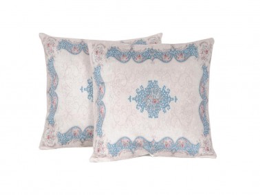 Rose Garden Velvet Cushion's Cover 2 PCS - Cream - Thumbnail