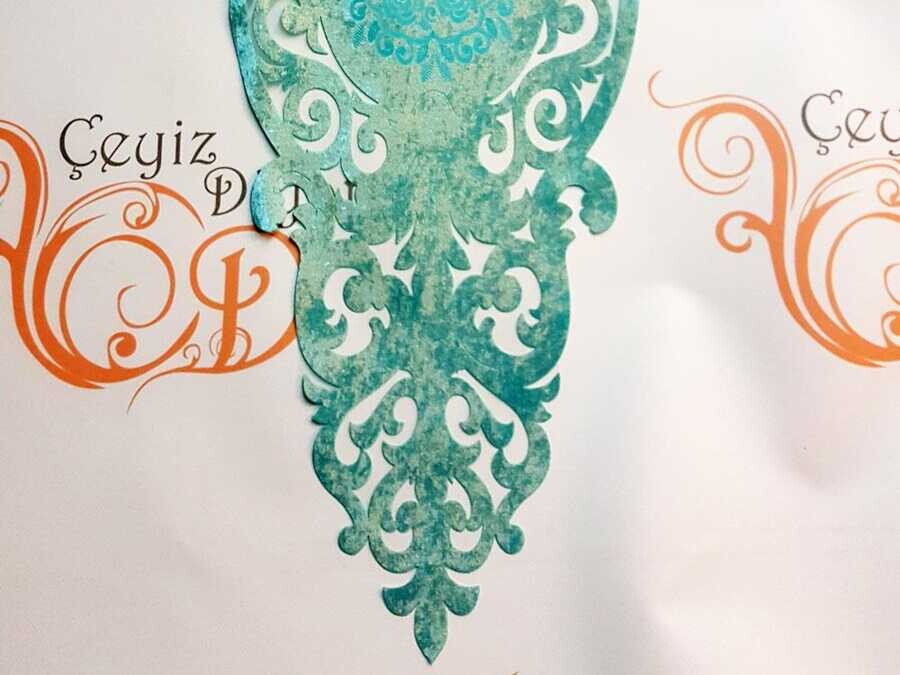  Roseart Velvet Runner Turquoise - Thumbnail