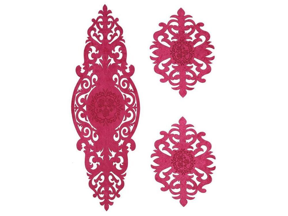 Roseart Velvet Living Room Set 5 Pieces Fuchsia