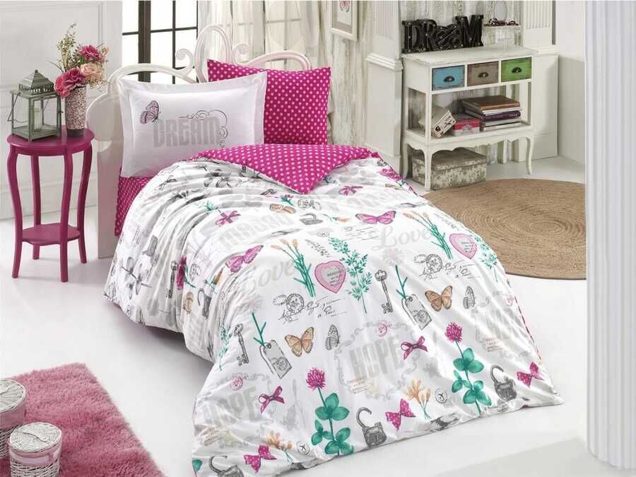 Rosella Single Duvet Cover Set Fuchsia