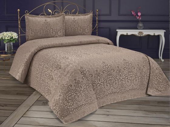 Royal Jacquard Chenille Double Bedspread Cappucino