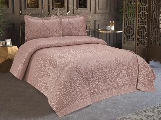 Royal Jacquard Chenille Double Bedspread Powder