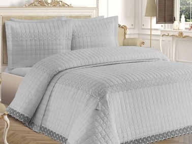 Roza Double Quilted Bedspread Gray - Thumbnail