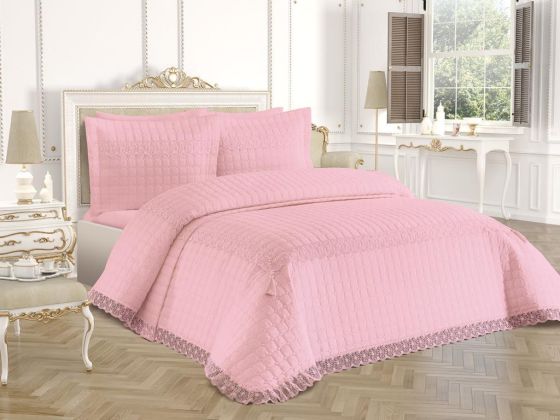 Roza Double Quilted Bedspread Powder