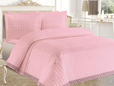 Roza Double Quilted Bedspread Powder - Thumbnail