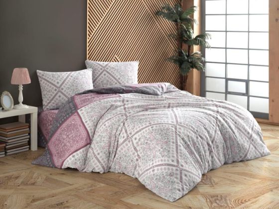 Rozina Bedding Set 4 Pcs, Duvet Cover, Bed Sheet, Pillowcase, Double Size, Self Patterned