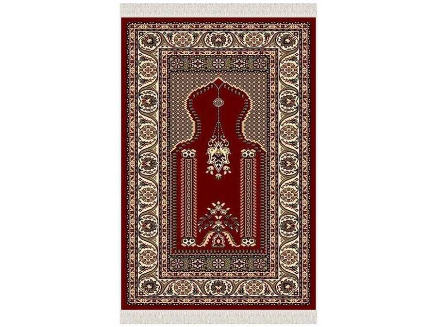 Safa Velvet Prayer Rug Burgundy