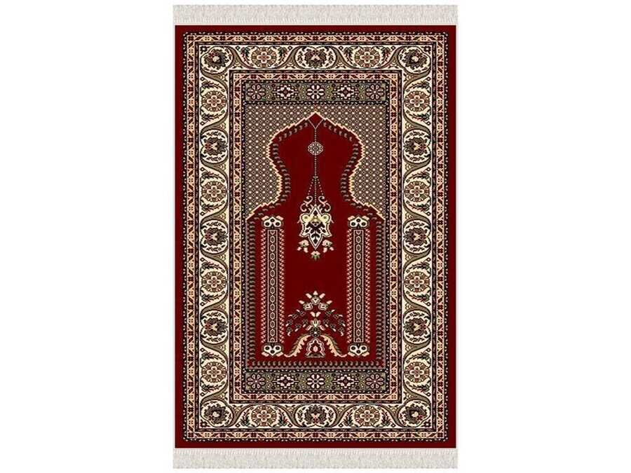 Safa Velvet Prayer Rug Burgundy