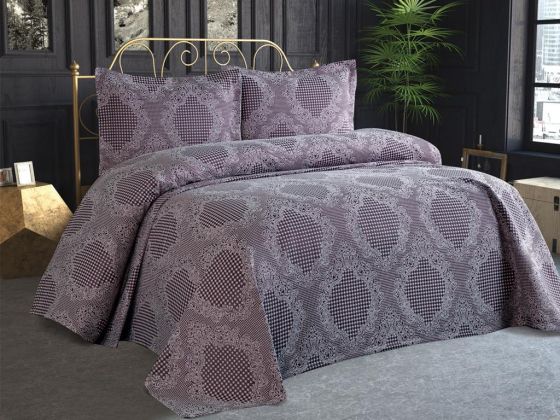 Safir Jacquard Chenille Bedspread Plum