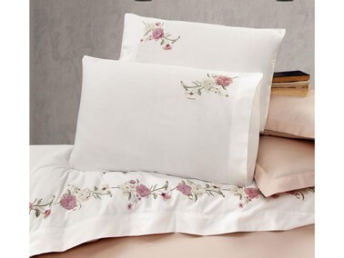 Sahara Embroidered Duvet Cover Set Beige - Thumbnail