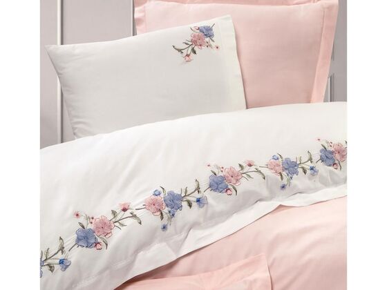 Sahara Embroidered Duvet Cover Set Powder