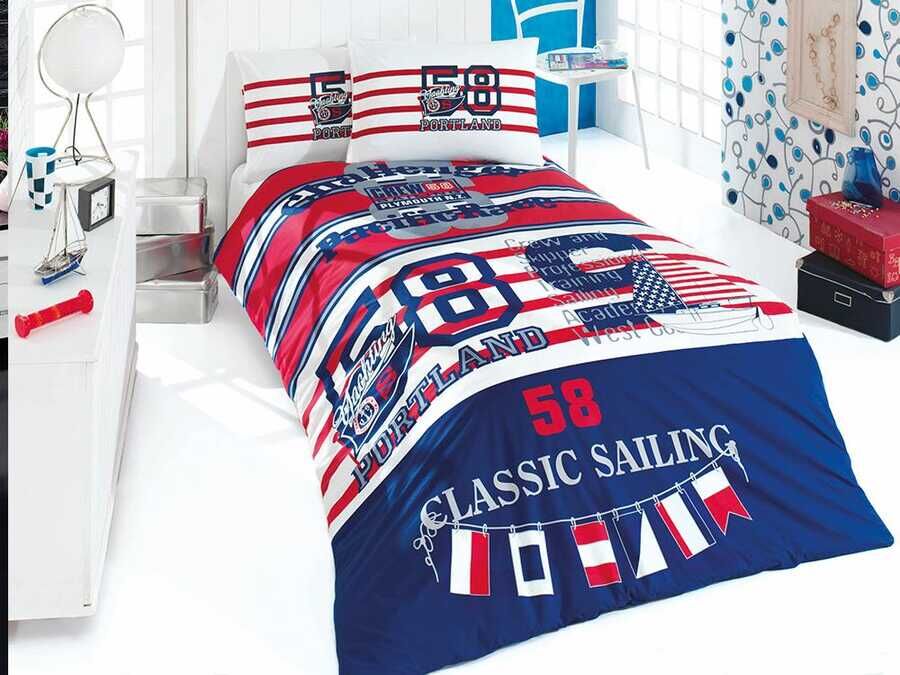  Sailing 100% Cotton Single Duvet Cover Set