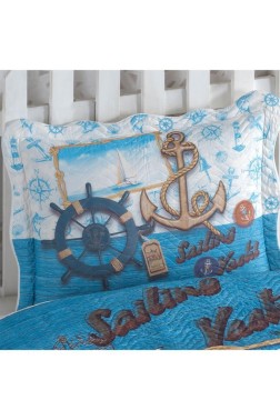 Sailing Printed Bedspread Set 2pcs, Coverlet 180x240, Pillowcase 50x70, Single Size, Queen Size - Thumbnail