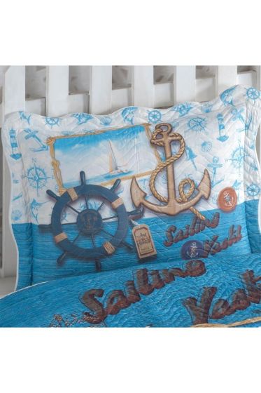 Sailing Printed Bedspread Set 2pcs, Coverlet 180x240, Pillowcase 50x70, Single Size, Queen Size