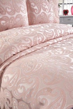 Sal Bedspread Set 3pcs, Coverlet 240x260, Pillowcase 50x70, Double Size, Pink - Thumbnail