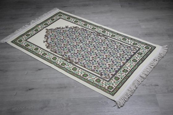 Cluster Woven Chenille Prayer Rug Cream