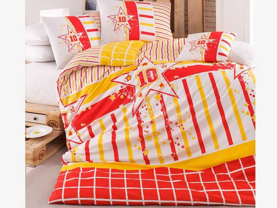  Şampiyon 100% Cotton Single Duvet Cover Set Galatasaray