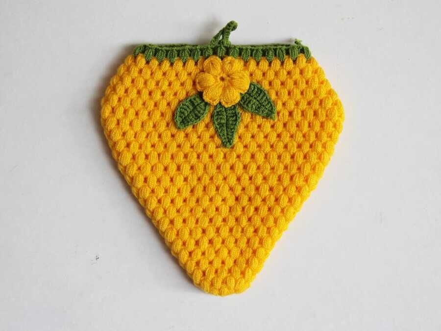 Yellow Strawberry Washcloth