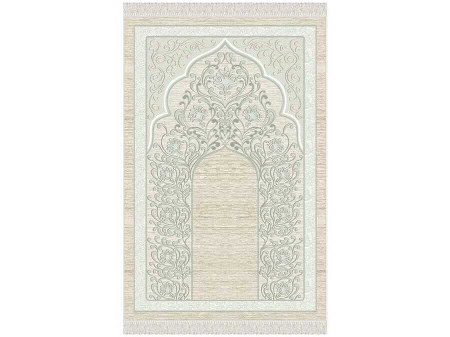 Ivy Velvet Prayer Rug Green - Thumbnail