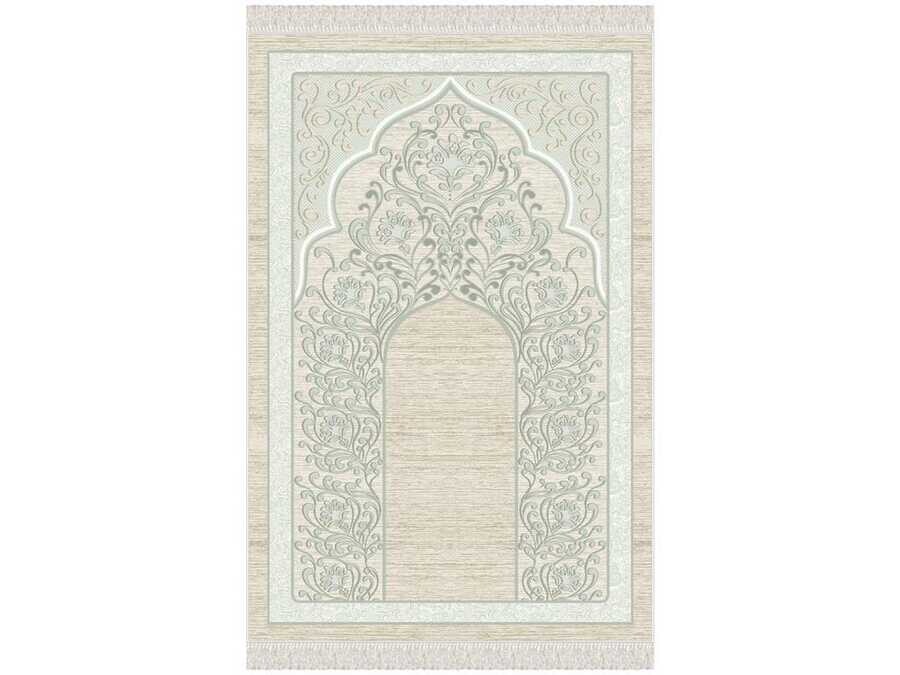 Ivy Velvet Prayer Rug Green - Thumbnail