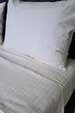 Satin Zarif Duvet Cover Set 4pcs, Duvet Cover 200x220, Bedsheet 240x260 Cotton Fabric, Full Size, Double Size Cream - Thumbnail