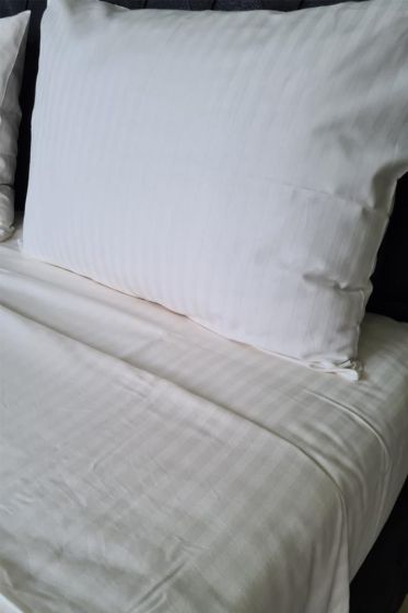 Satin Zarif Duvet Cover Set 4pcs, Duvet Cover 200x220, Bedsheet 240x260 Cotton Fabric, Full Size, Double Size Cream