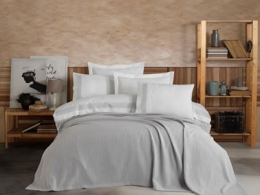 Hobby - Scarlet Double Bedspread Set with Duvet Cover Gray Hobby - Scarlet Double Bedspread Set with Duvet Cover Gray