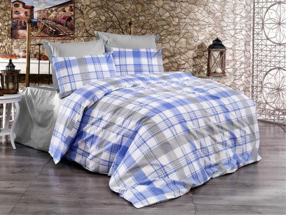 Scot Double Duvet Cover Set Blue