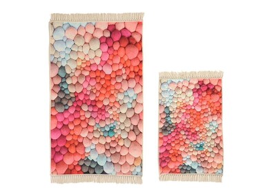 Sea Stone Rectangle Bath Mat Set 2 Pcs Gold - Thumbnail