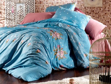 Çeyiz Diyarı - Sedef Single Duvet Cover Set Blue Çeyiz Diyarı - Sedef Single Duvet Cover Set Blue