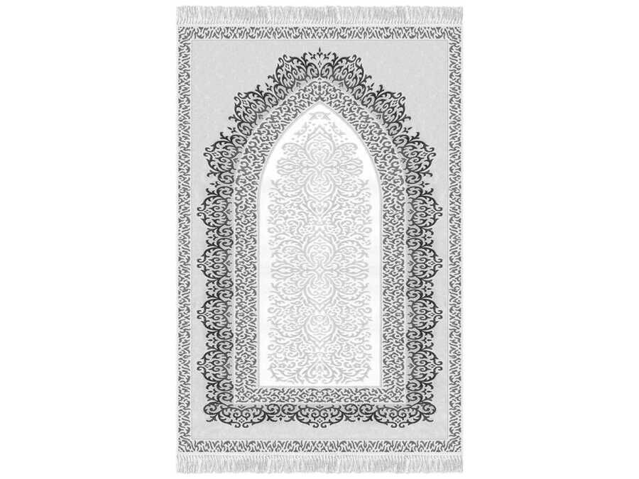 Şehzade Mix Velvet Prayer Rug Gray