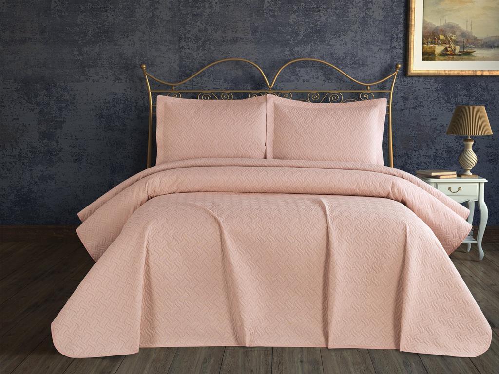 طقم غطاء سرير مفرد - وردي Selin 