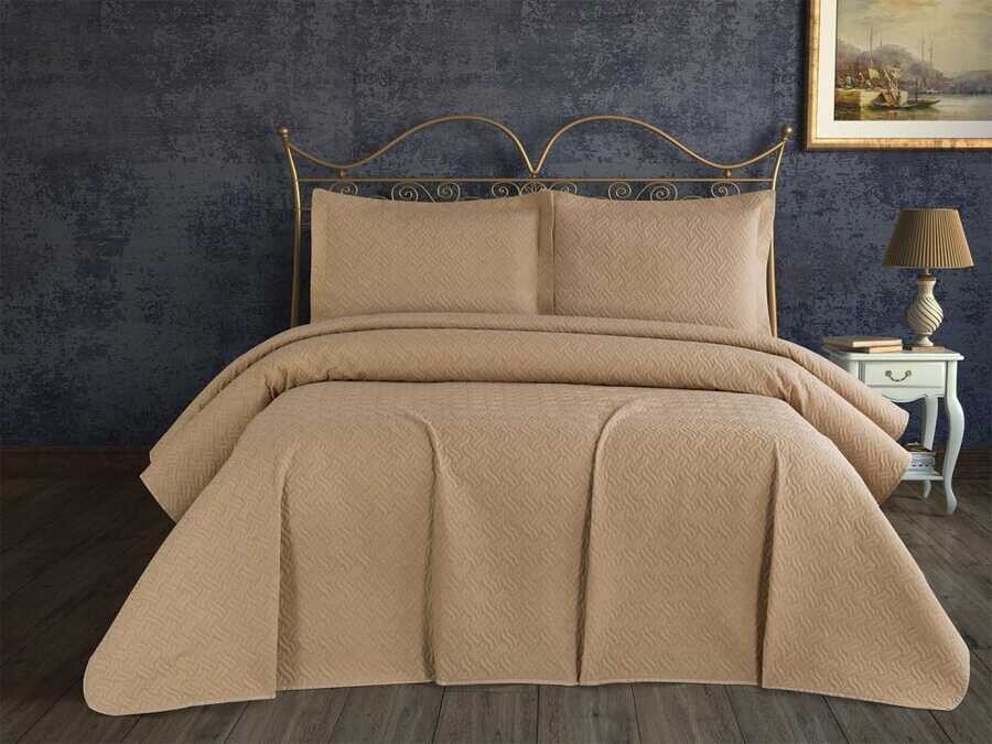Dowry World - Selin Double Bedspread Cappucino Dowry World - Selin Double Bedspread Cappucino