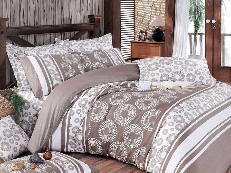 Best Class - Sema 100% Cotton Double Duvet Cover Set Brown Best Class - Sema 100% Cotton Double Duvet Cover Set Brown