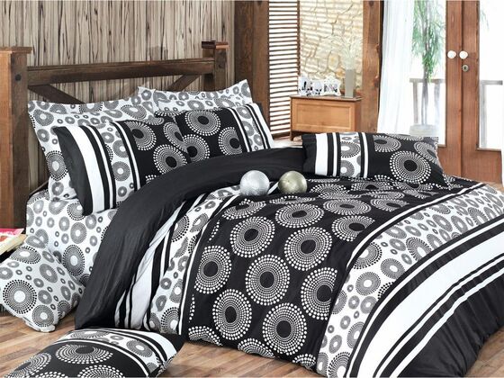 Sema 100% Cotton Single Duvet Cover Set Black