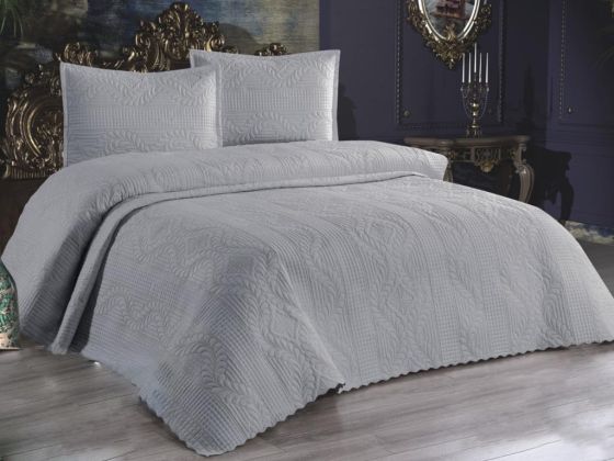 Sena Quilted Bedspread Set Double Size Grey