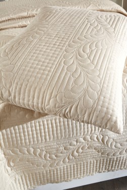 Sena Quilted Coverlet Set 180x230 Pillowcase 50x70 Single Size Light Cappucino - Thumbnail
