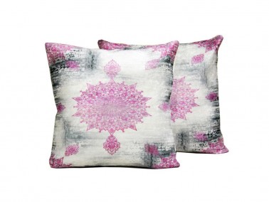 Seraphine 2 Pcs Velvet Pillow Cover Cream Plum - Thumbnail