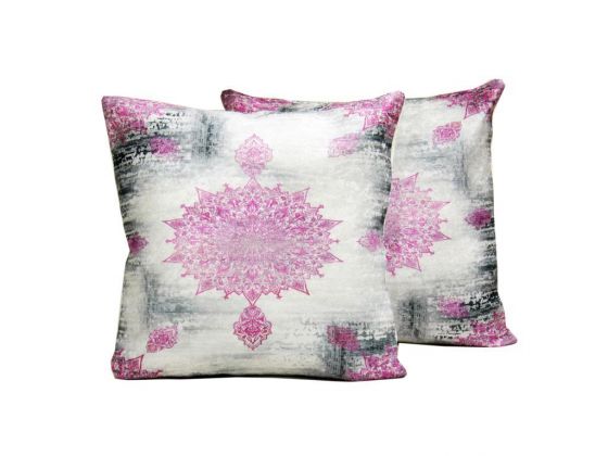 Seraphine 2 Pcs Velvet Pillow Cover Cream Plum